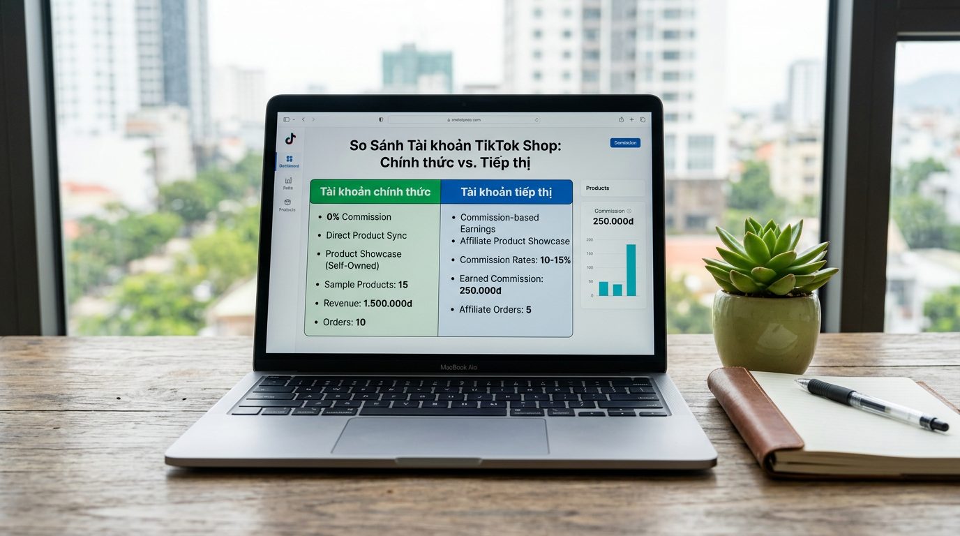 Phân biệt tài khoản chính thức và tài khoản tiếp thị TikTok Shop