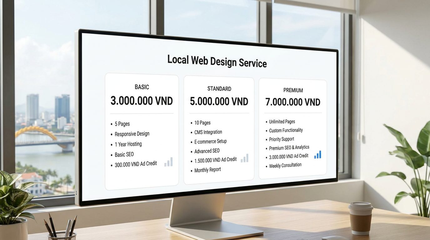 Bảng giá thiết kế web giá rẻ Đà Nẵng trọn gói tại TOPWEB