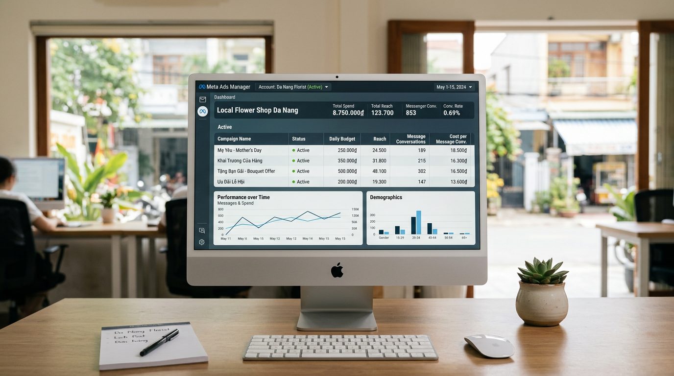 Bảng giá dịch vụ quảng cáo Facebook cho shop hoa tại TOPWEBVIETNAM