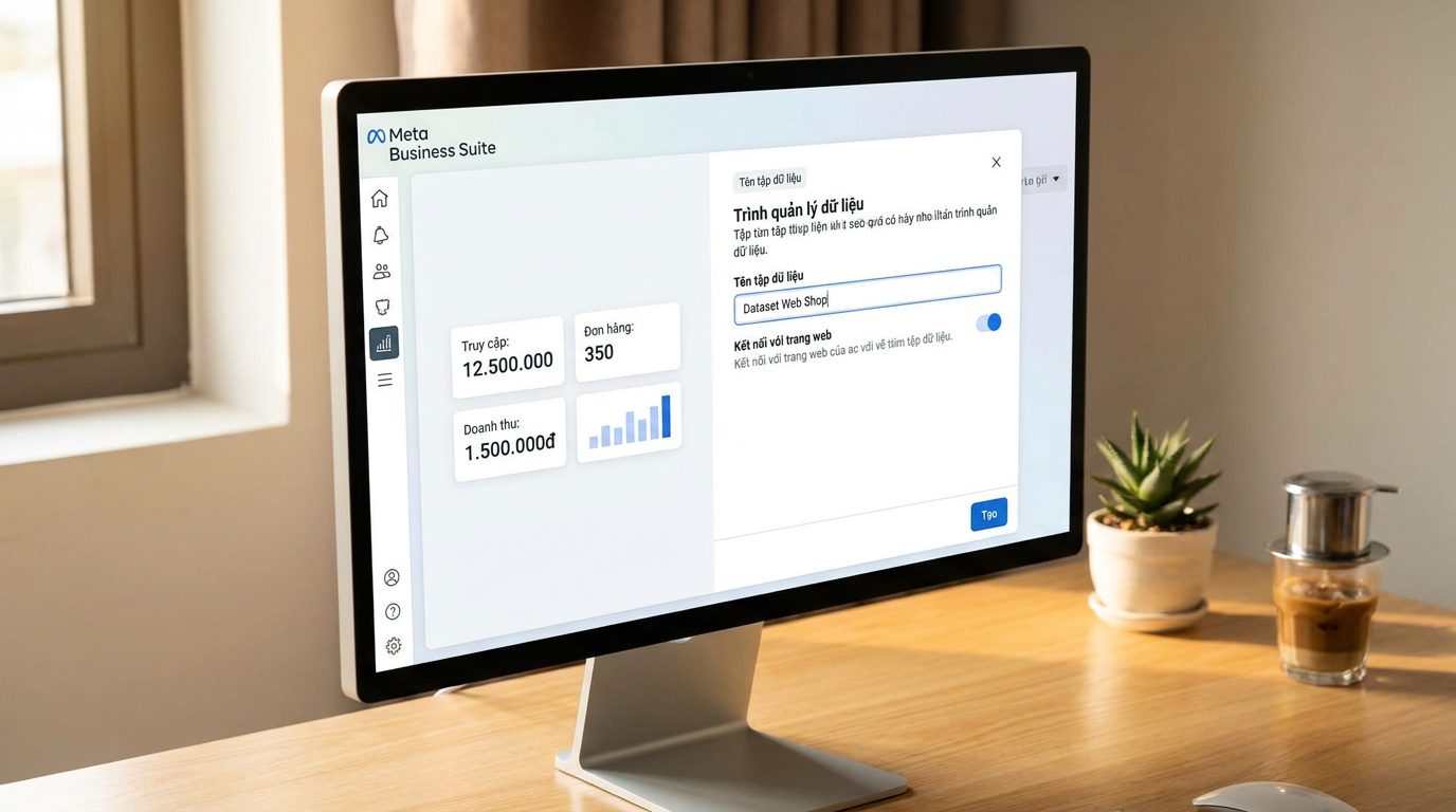 Bước 1: Cách tạo Pixel Facebook (Dataset) trên Meta Business Suite mới nhất
