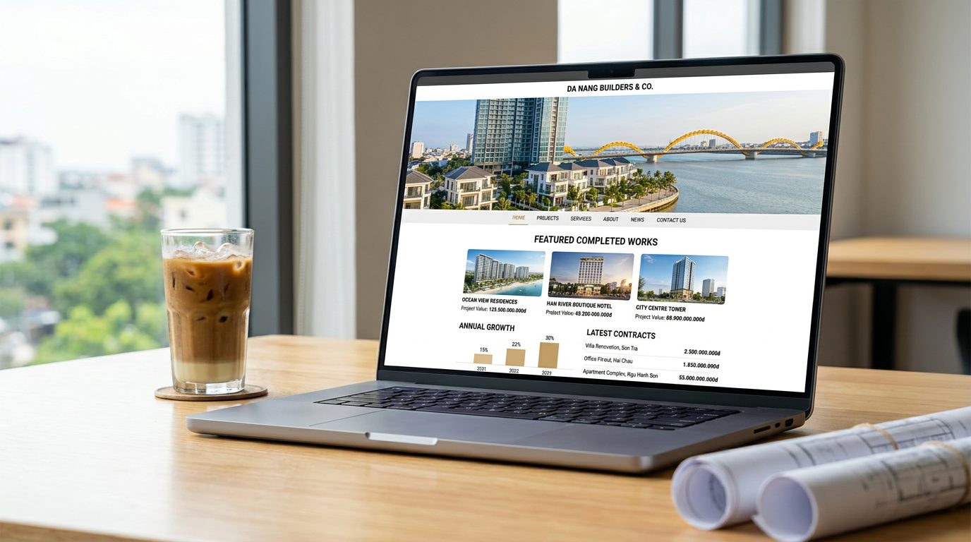 Thiết kế website cho công ty xây dựng ở Đà Nẵng: Không chỉ là có mặt trên mạng