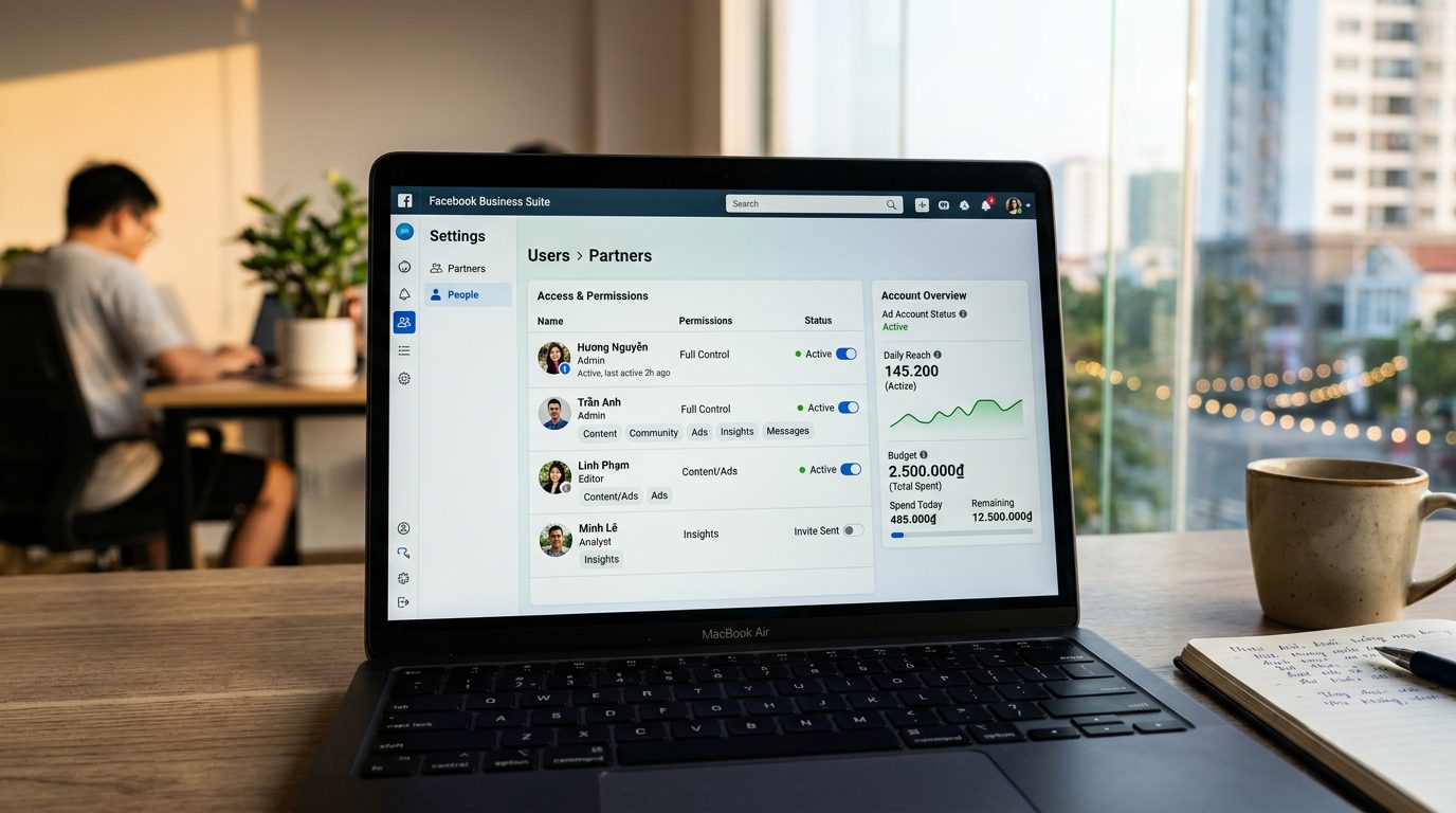 Quy trình phân quyền chuẩn để thuê chạy ads Facebook an toàn