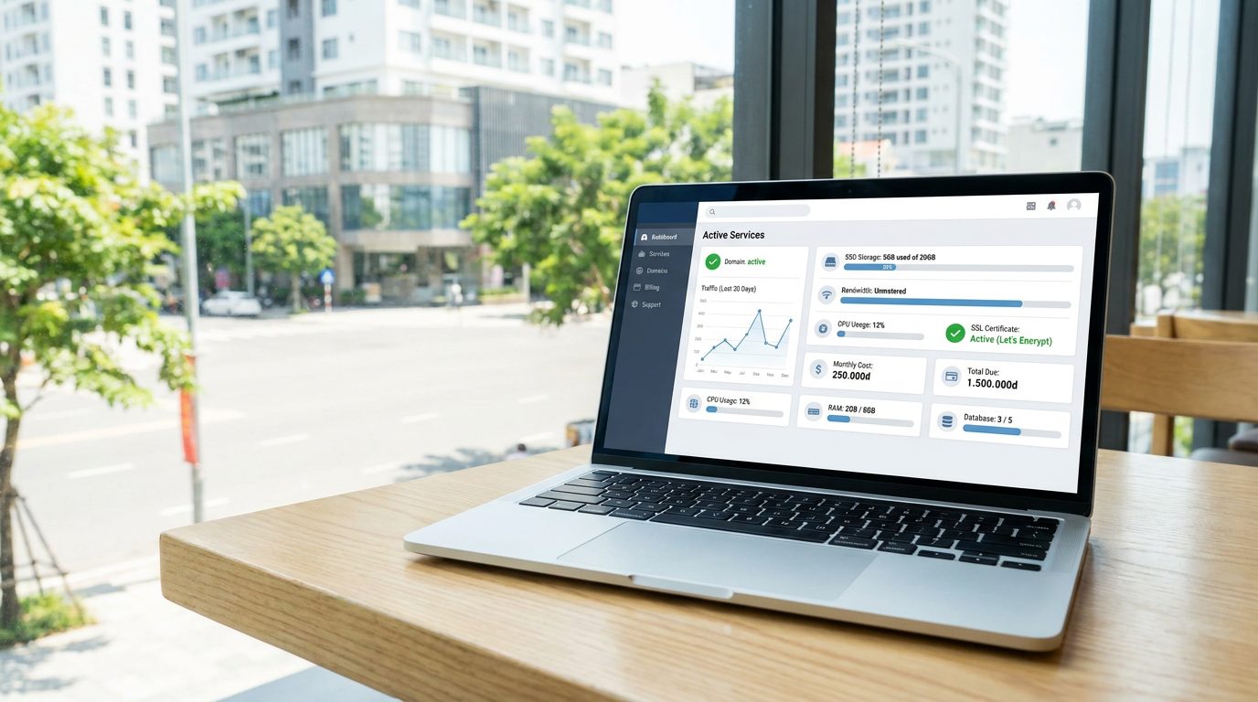 Bước 1: Đăng ký tên miền và hosting đứng tên bạn