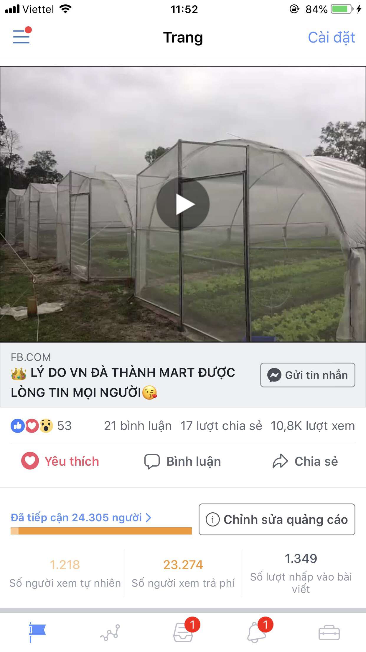 Bài viết khách hàng Siêu thị rau sạch