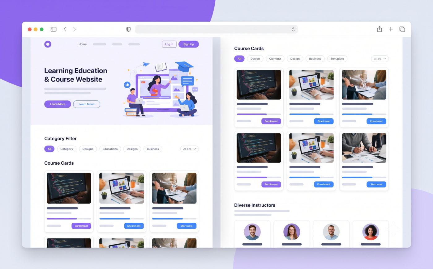 Mẫu website Giáo dục / Khoá học